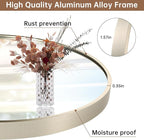 Brushed Nickel Mirror, 24"x36" Oval Bathroom Mirror, Oval Mirror with Brushed Metal Frame, Wall Mount Mirrors Decor for Bathroom, Bedroom, Entryway (Hangs Horizontally or Vertically)