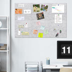 6 Pack Cork Board Felt Bulletin Board with 60 Push Pins, 1/2" Thick Pinboard Square Tiles for Wall Organizer - Home Office Classroom Decor, Photo Display, Memo Board (11.8"x11.8"- Light Grey)