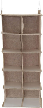 Household Essentials 10 Pocket Hanging Shoe Closet Organizer with Hooks