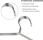 OIKA 30 Pack Heavy Duty Stainless Steel Hangers, Space-Saving Silver Clothes Hangers for Coats, Dresses, Shirts, Slacks with Non-Slip Groove Design, Ideal for Closet/Dorm/Laundry/Outdoor Use