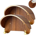 2 Pack Cowboy Hat Rack, Wooden Satin Finish Hat Holder on Wall,Non-Damage Brim Design, Hat Hooks Can Keeps Original Shape of Hat, for Cowboy Hat, Fedora, Sun Hats