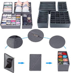 Dresser Drawer Organizer 8 Pack Clothes Underwear Sock Storage Dark Gray Drawer Dividers Blue Foldable Closet Organizer Storage Box Dresser Drawer Organizers