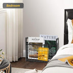 Magazine Rack, Magazine Holder for Desktop and Home Office, Magazine Basket Decorative Books Organizer Farmhouse File Storage Basket for Magazines, Books, Newspapers, Tablets, Black