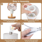 Fenmzee Sunflower Table Lamp for Bedroom - Inline Control, Small Bedside Lamp with 3000K A15 LED Blub, Easy Assembly (Sunflower Cream Shade, 9" Inline Control)