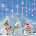 Crystal Snowflake Christmas Tree Decorations - 21pcs Christmas Tree Ornaments Sparkling Dazzling Festival Party Decoration Crystal Snowflake Design Hanging Ornament Holiday Season Home Decor