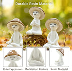 Meditation Mushroom Resin Statues – Cute Yoga Mushroom Figurines for Desk, Home, Office & Garden Decor – Zen Resin Sculptures for Living Room, Patio, Tabletop & Backyard (3 Pack, Mushroom)