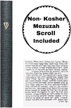 A&S Mezuzot Aluminum Mezuzah Case with 3D Painted Shin Design Easy Peel and Stick Judaica Door Mezuza for Parchment Scroll (Metallic Blue/Black, 5 Inches)