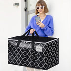 HomeHacks Heavy Duty Moving Bags with Tag Pockets, Collapsible Storage Totes for Moving, Camping & Travel -Foldable Packing Boxes, Zipper Handles, Black（10 Packs, 125L）