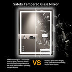 LOAAO 24X32 LED Bathroom Mirror with Lights, Anti-Fog, Dimmable, Backlit + Front Lit, Lighted Bathroom Vanity Mirror for Wall, Memory Function, Tempered Glass, Shatter-Proof, ETL Listed