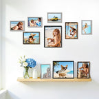 15 Pack Picture Frames Collage Wall Decor, Frame Set with 3pcs Black 8x10, 6pcs Brown 5x7, and 6pcs Grey 4x6 for Gallery Display, Wall Mounting & Tabletop, Bulk Photo Frames for Living Room Decor