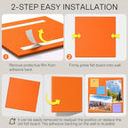 MaxGear Large Cork Board for Wall 36" x 24", Orange Bulletin Board, 6 Pack Felt Wall Tiles with Pushpins, Cork Boards for Office Push Pin Board Tack Board Felt Board