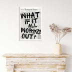 Drimiler Retro Black And White Newspaper Poster What If It All Works Out Canvas Wall Art Positive Affirming Quote Minimalist Prints Painting For Home Bedroom Dorm Wall Decor 16x24in Wframed