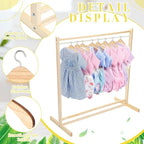 Estune Dog Garment Rack with 12 Wood Pet Clothes Hanger Wooden Dog Dress up Storage Small Closet Pet Clothes Organizer Accessories for Doll Cat and Puppy(Medium)