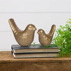 Elegant Cast Iron Bird Statue with Vintage Brass Coating – Gold Bird Figurine for Home Desk, Living Room, Bedroom, Office – Charming Decorative Ornament