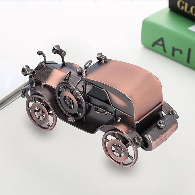 TITA-DONG Vintage Car Model, Classic Car Model Exquisite Car Collectible Figurines Metal Mini Car Ornament Home Decorative Vintage Car Model Ornament for Office Home Desktop Ornaments