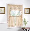 Sweet Home Collection 5 Pc Kitchen Curtain Set, Swag Pair, Valance, Choice of 24" or 36" Tier Pair, Toast