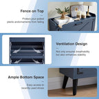 Shoe Storage Cabinet,Farmhouse Shoe Organizer with 2 Flip Drawers & Barn Door Design,Freestanding Hidden Slim Narrow Shoe Rack Cabinet for Entryway,Foyer,Hallway,Navy Blue