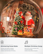 Snow Globe Christmas with Santa Claus, Lighted Christmas Snow Globes with Timer, Swirling Musical Glittering Snowglobe Lantern for Decorations(Santa Claus Gifts)