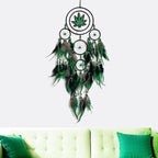 Dream Catchers, Green Leaf Weed Dreamcatcher Wall Hanging Ornament for Bedroom Living Room Apartment Wedding Party Decor, Festival Blessing Gift (Leaf-L)