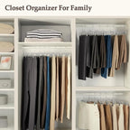 HOUSE DAY Clear Skirt Hangers with Clips, Non-Slip Plastic Pant Hanger with 2 Adjustable Clips, Upgraded Clip Hanger for Pants, Skirts, Shorts, 14" Clear Hangers 10 Pack, 360-Rotating Swivel Hook