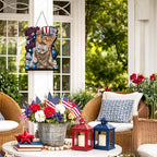 Wooden 4th of July Decorations Patriotic Wreaths for Front Door Independence Day Decorations Welcome Memorial Day Hanging for Home Wall Decor Outdoor Indoor Red White and Blue Wreath 10