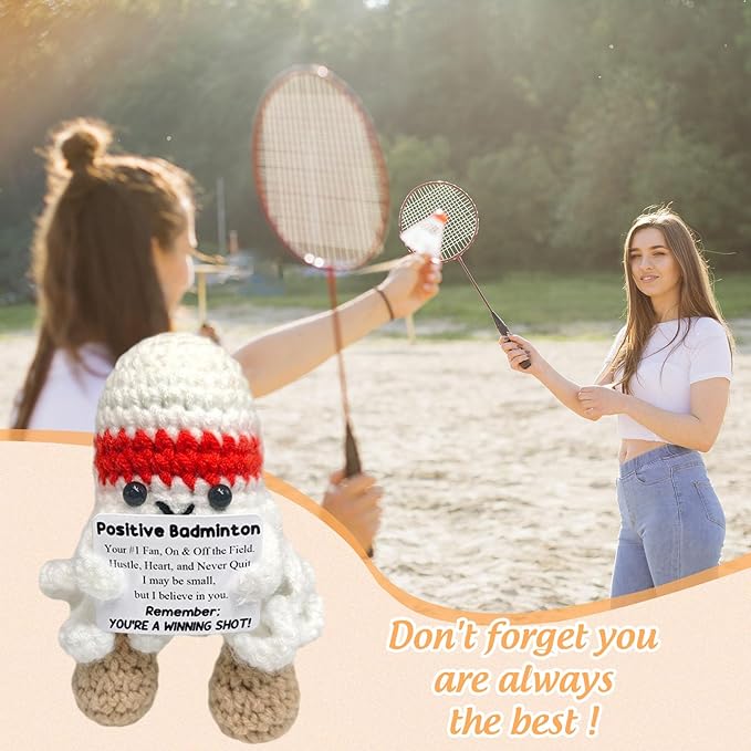 Funny Emotional Support Handmade Badminton Decor - Vintage Shuttlecock Sculpture,Inspirational Sports Gift for Badminton Lovers,Best Friend,Sister,Coach,Team Player,Home Office Cute Decor