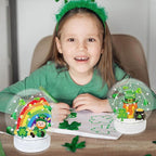 12 Set St. Patricks Day Glitter Snow Globe DIY Craft Kits, Clear Plastic Snow Globe Irish Party Crafts Kit for St. Patricks Day Party Favor Supplies Toddler Classroom Activities Gifts(St. Patricks)