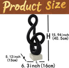 16" Modern Abstract Ribbon Decorative Sculpture, Knot Sculptures,Home Decor,Coffee Table Statues,Dining Living Room Desk Decor,Musical Note,Black