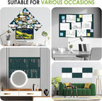 MaxGear Large Cork Board for Wall 36" x 24", Dark Green Bulletin Board, 6 Pack Felt Wall Tiles with Pushpins, Cork Boards for Office Push Pin Board Tack Board Felt Board
