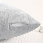 CaliTime Throw Pillow Covers Decorative 18 X 18 Inches Pack of 4 Cozy Chenille Cushion Cases for Couch Sofa Bed Living Room Home Moonbeam Gray