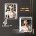 LOAAO 20X28 LED Bathroom Mirror with Lights, Anti-Fog, Dimmable, Backlit + Front Lit, Lighted Bathroom Vanity Mirror for Wall, Memory Function, Tempered Glass, Shatter-Proof, ETL Listed