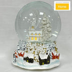Ashfield & Harkness Winterland Church Decorative Snow Globe with Wind Up Music Box and LED Battery Operated Light