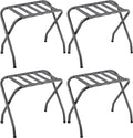 SONGMICS Luggage Rack, Pack of 4, Luggage Racks for Guest Room, Suitcase Stand, Steel Frame, Foldable, for Bedroom, Gray URLR64G04