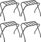 SONGMICS Luggage Rack, Pack of 4, Luggage Racks for Guest Room, Suitcase Stand, Steel Frame, Foldable, for Bedroom, Gray URLR64G04