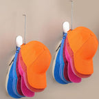Hat Rack for Baseball Caps - 2 Pieces Adhesive Hat Organizer Wall Mount, Strong Hat Storage Organizer for Baseball Cap No Drilling Hat Holder for Door, Closet and Wall
