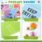 73 Pcs Spring Bulletin Board Decoration Set with 3D Paper Flower Never Stop Growing Classroom Decor Inspirational Bulletin Board Decoration for Spring Theme School Home Chalkboard Wall Decor