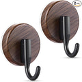OUTXE Wreath Hanger for Front Door, Upgraded Suction Cup Reef Hook for Glass Window/Over Door, Christmas/Thanksgiving/Halloween/July 4th/Easter/Valentine/Spring/Summer/Fall (Walnut, 2-Pack)