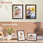 Lyeasw 4x6 Picture Frame 15 Pack, Rustic Brown Bulk Photo Frames 5 x 7 Matted to 4 x 6 Pictures, Display 4x6 with Mat or 5x7 without Mat, for Wall or Tabletop