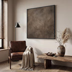 Framed Neutral Abstract Wall Art, Modern Brown Canvas Prints Artwork for Walls, Contemporary Minimalist Square Pictures for Living Room Bedroom Dining Room Hallway Office Wall Decor, 30x30 In