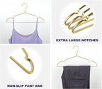 Amber Home 20 Pack Premium Matte Gold Aluminum Coat Hangers, 16.5” Extra Smooth & Durable Metal Shirt Dress Hanger, Light & Sturdy Metal Rack for Jacket Trouser Pant Slack