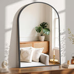 Sweetcrispy 30"x40" Arched Black Bathroom Mirrors for Wall, Bathroom Mirrors for Over Sink, Metal Framed with HD Shatter-Proof Glass for Entryway, Living Room, Bedroom, Home Decor