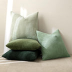 MIULEE Boho Farmhouse Sage Green Throw Pillow Covers 20x20 Inch Set of 4 Mordern Nordic Cushion Covers Soft Corduroy Spring Home Decor for Couch Bed Sofa Living Room Forest Green