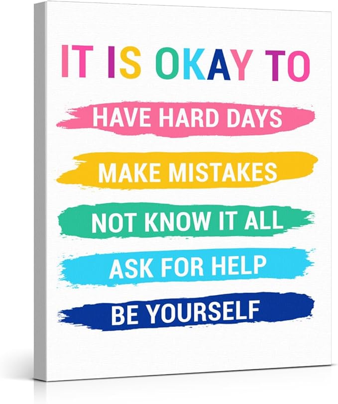 Inspirational Wall Decor Posters for Teens Room, Motivational Quotes Wall Art for Bedroom Bathroom Classroom Home Office Decorations, Encouragement Gift for Woman (8 X 10 Inches, Framed)