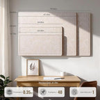 Large Bulletin Board, 48 X 35 Inches Felt Cork Board with 40 Pushpins, Foldable Felt Notice Pin Board Photo Display Board with Self-Adhesive Tape for Office Home School (Oatmeal, 48x35 inch)