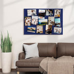 MaxGear Large Cork Board for Wall 36" x 24", Dark Blue Bulletin Board, 6 Pack Felt Wall Tiles with Pushpins, Cork Boards for Office Pin Board Tack Board Cork Boards