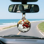 DASTOLL Stained Glass Christmas Decorations, Santa Claus Riding A Cloud Suncatcher for Window Christmas Tree Hanging Ornaments Gold Star Sun Catcher Xmas Decor Gifts for Women Men Mom Nana Friend