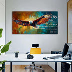 Christian Eagle Wall Art Isaiah 40 31 Poster Bible Verse Wall Decor Inspirational Scripture Canvas Prints Painting Religious Biblical Framed Artwork for Bedroom Living Room Home Decoration 35x70