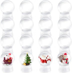 Uiifan 16 Pcs DIY Snow Globe Water Globe 4 Inches Clear Plastic Snow Globe with Screw Off Cap Fillable Water Globe Jar for DIY Crafts Christmas Display Home Decoration Kids Gifts