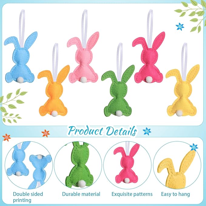 Jutom 108 Pcs Felt Valentine's Day Heart Hanging Ornaments St. Patrick's Day Shamrock Easter Egg Ornaments Heart Shaped Clover Baubles Shamrock Egg Felt Decoration for Holiday Favor (Fresh)