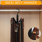 2Pack Belt Hanger,Belt Holder Organizer with Non-Slip Clips,Belt Hanger Wall Mount,Tie Hanger for Closet for Belt, Scarves,Ties, Hats,Camisoles,Bras